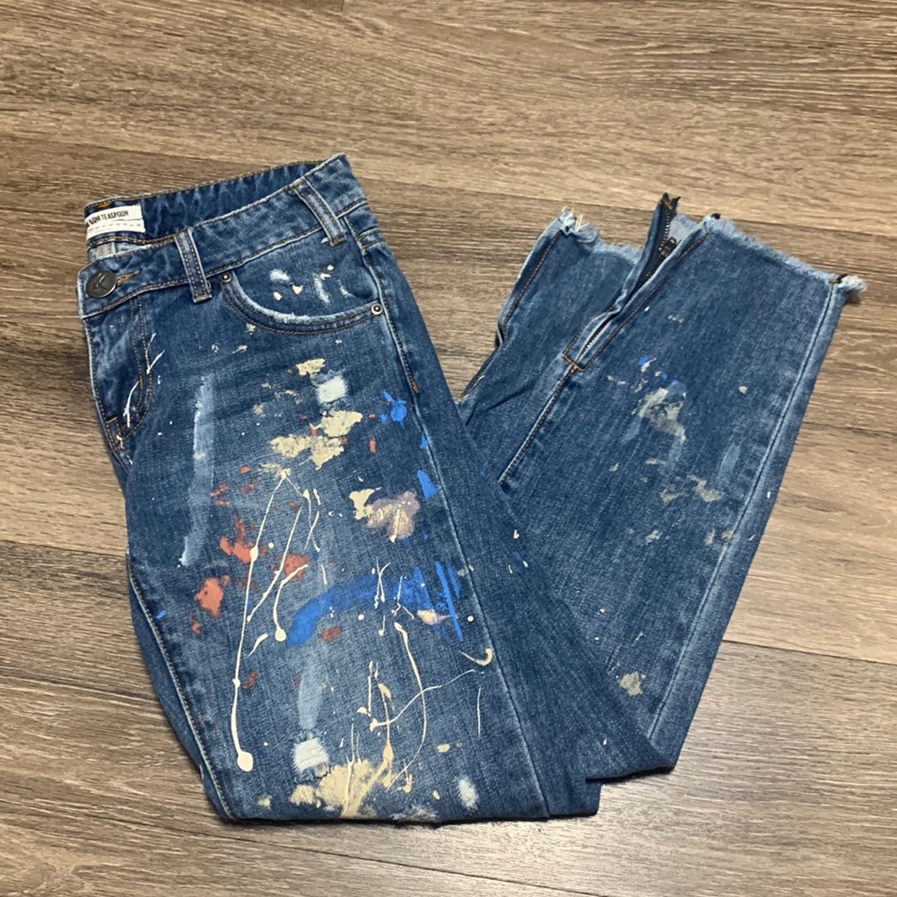 One Teaspoon Blue Paint-Splatter Jeans